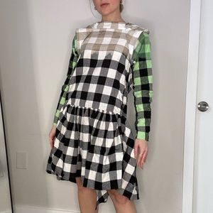 HANDMADE Korean Gingham Hooded Dress